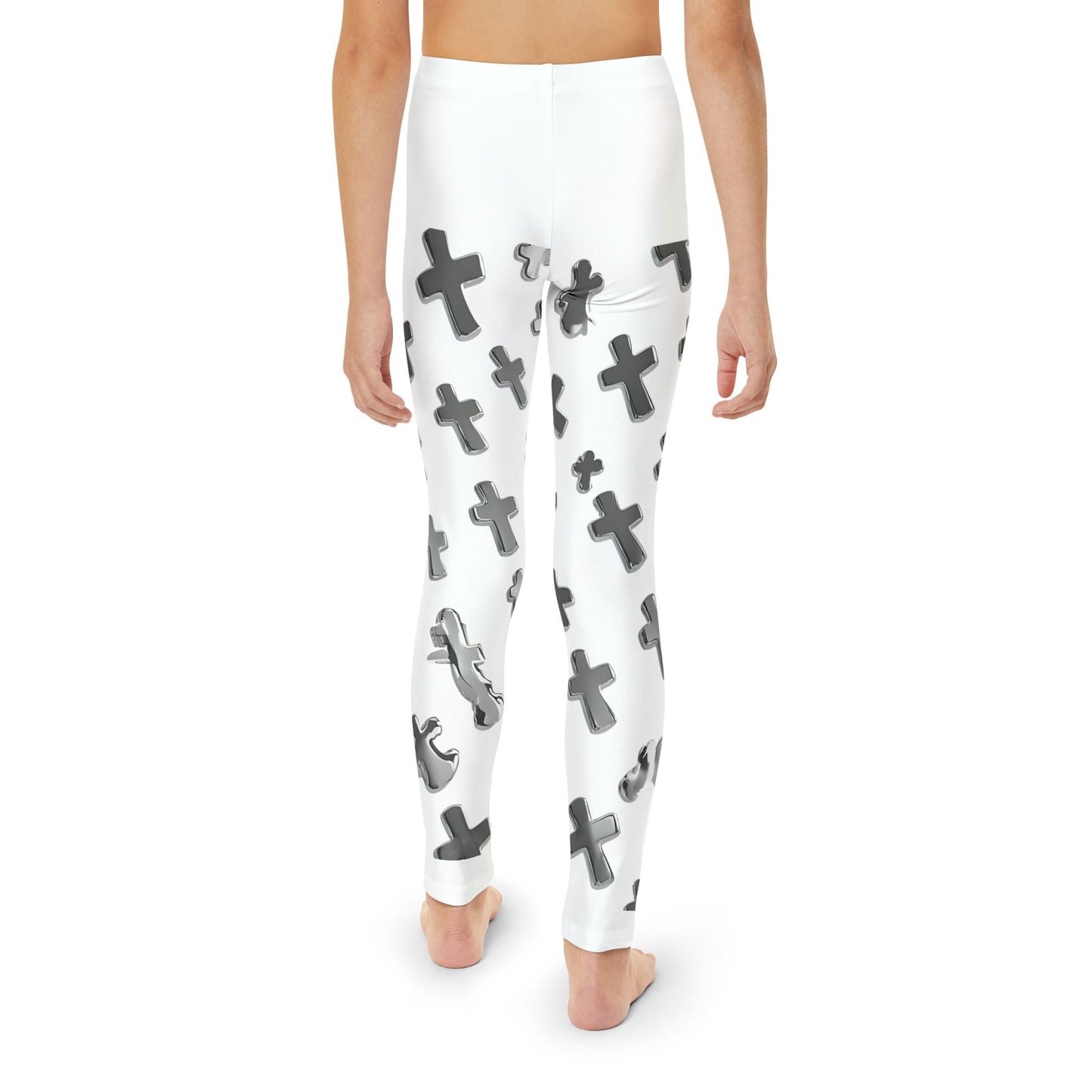 Cross Print Full-Length Leggings