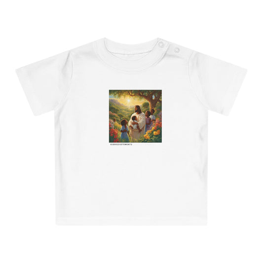 Baby Safe with Jesus Print T-Shirt