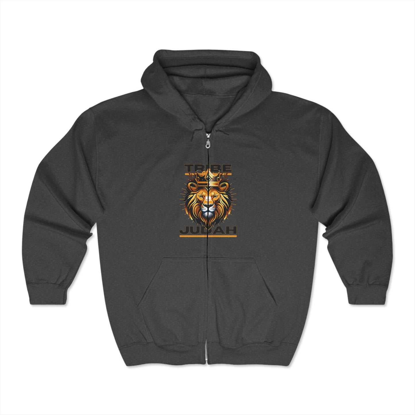 Lion of Judah Embroidery Unisex Full Zip Hooded Sweatshirt