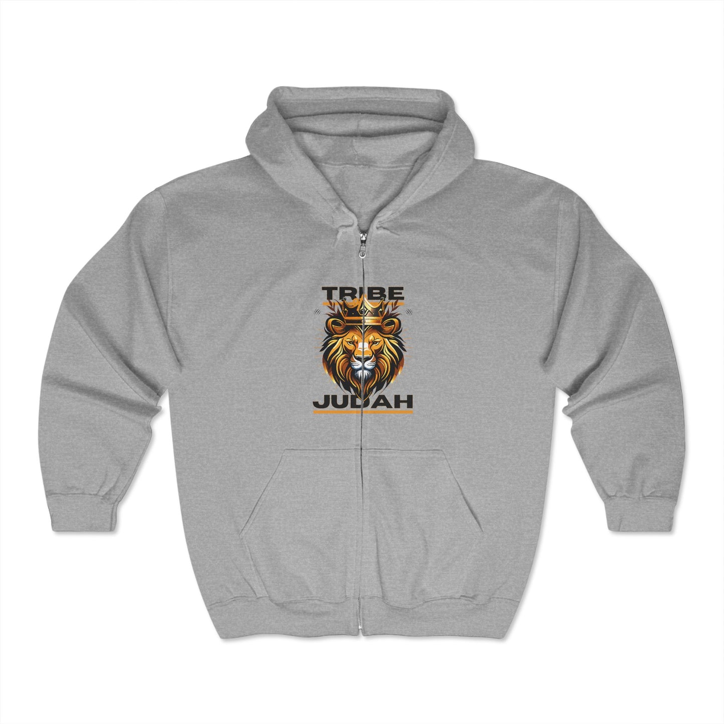 Lion of Judah Embroidery Unisex Full Zip Hooded Sweatshirt