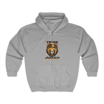 Lion of Judah Embroidery Unisex Full Zip Hooded Sweatshirt