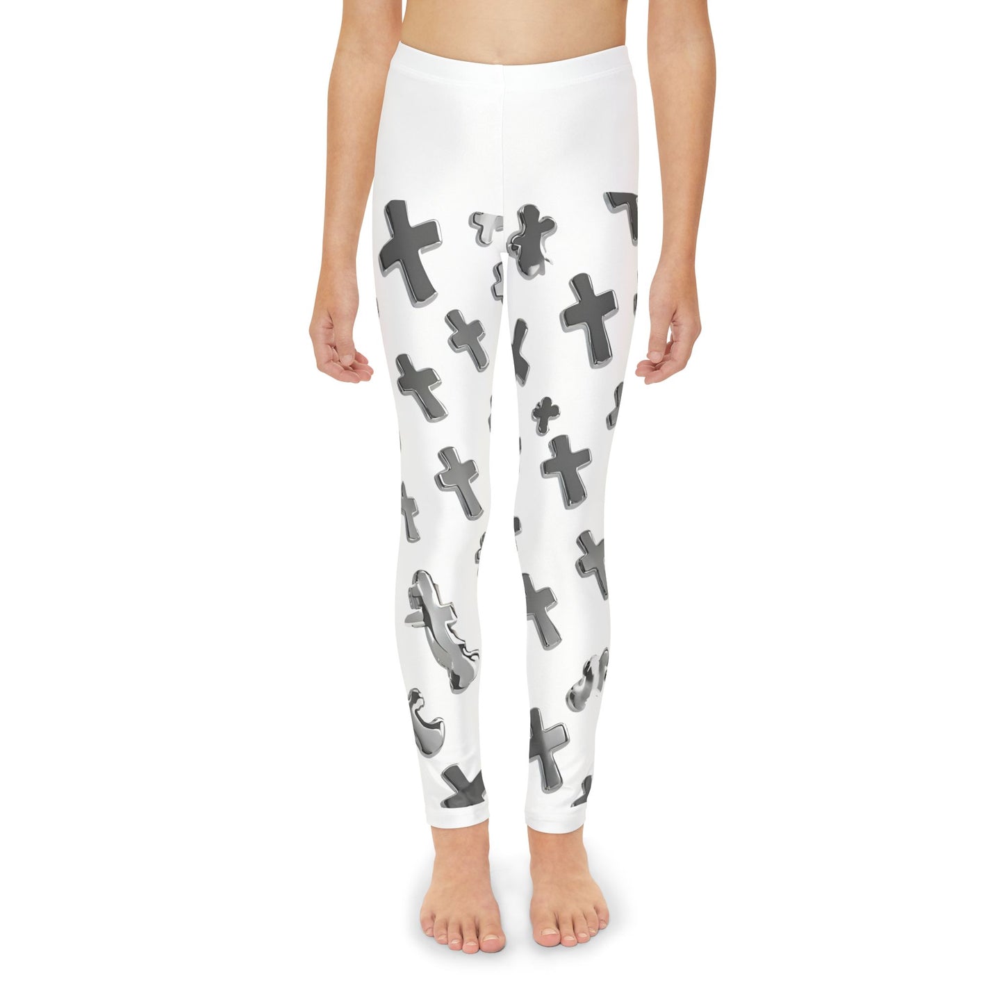 Cross Print Full-Length Leggings