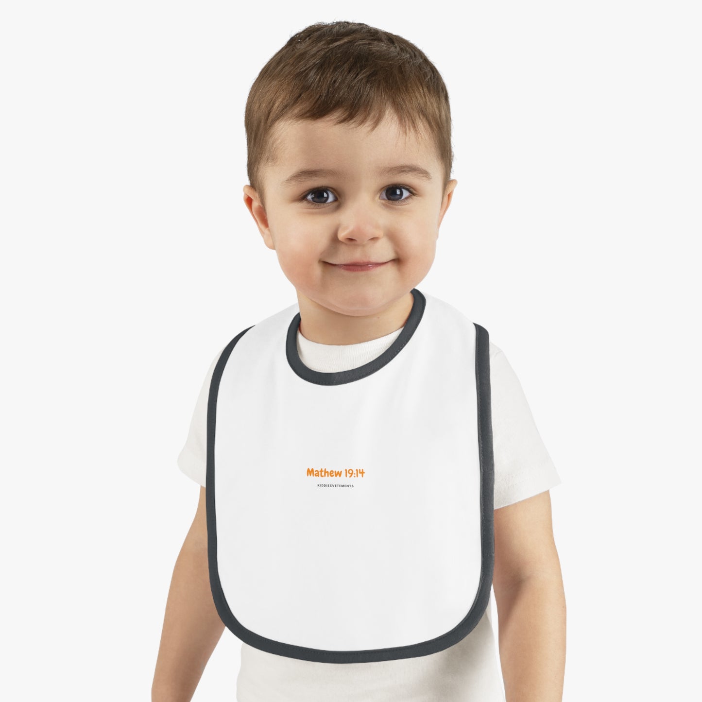 Mathew 19:14 Baby Contrast Trim Jersey Bib