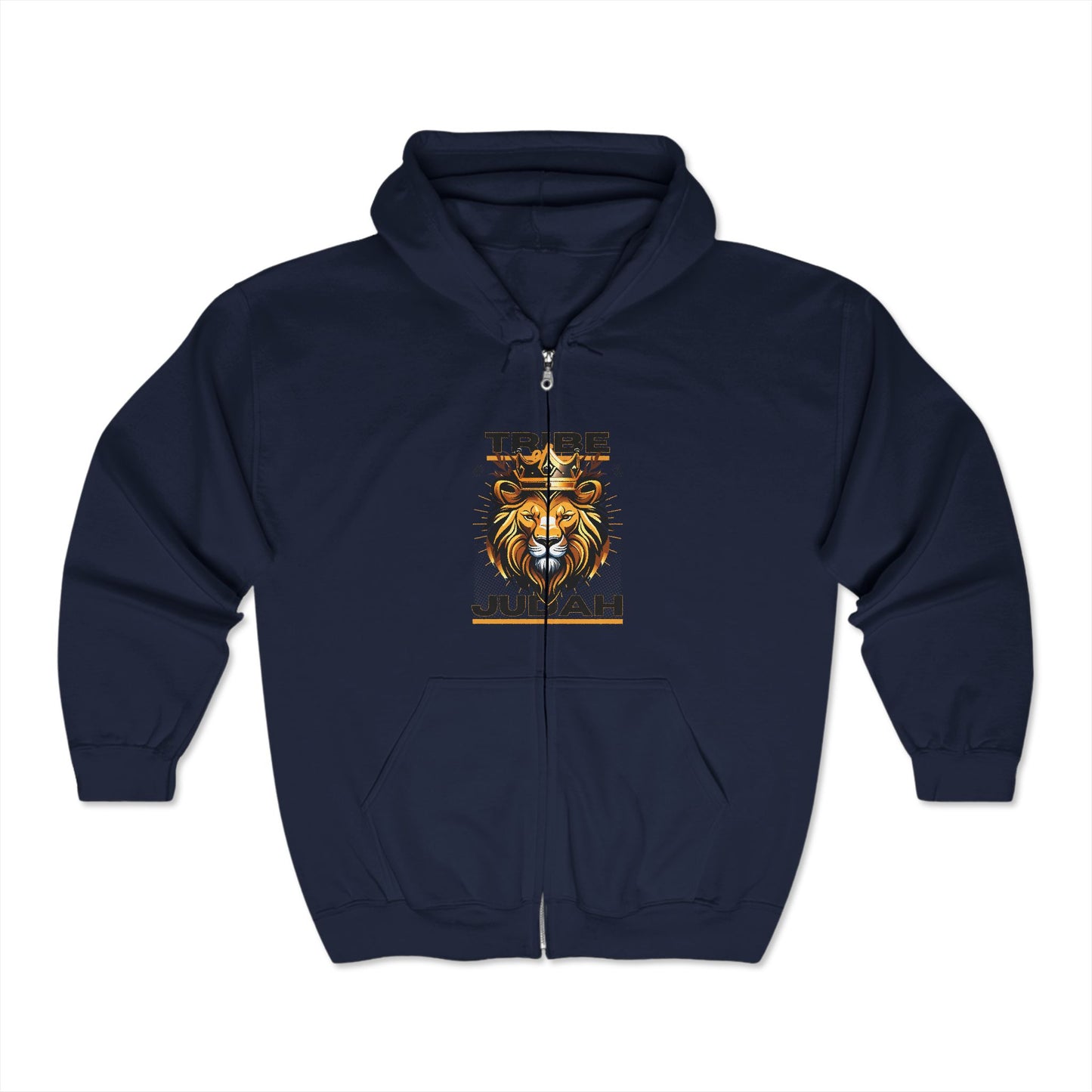 Lion of Judah Embroidery Unisex Full Zip Hooded Sweatshirt